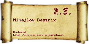 Mihajlov Beatrix névjegykártya